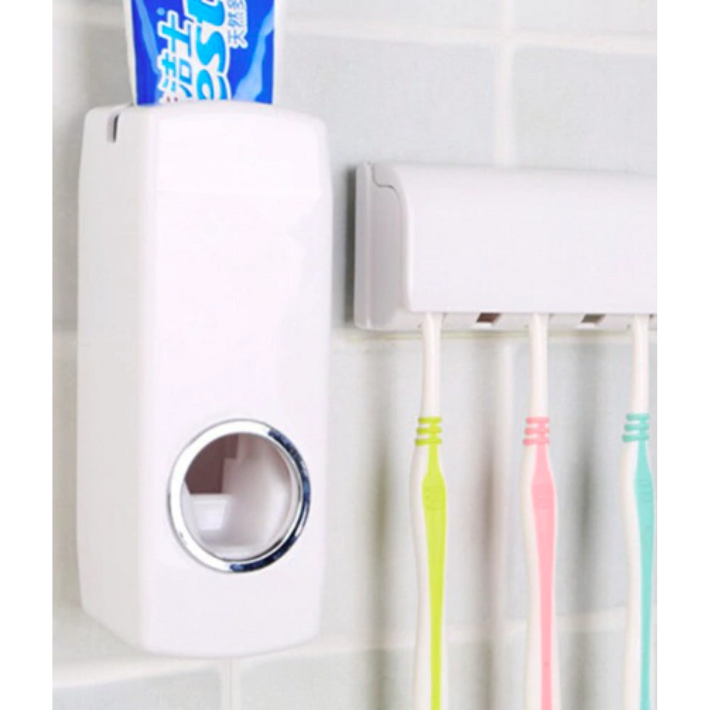 DIspensador de pasta dental con soporte para cepillos