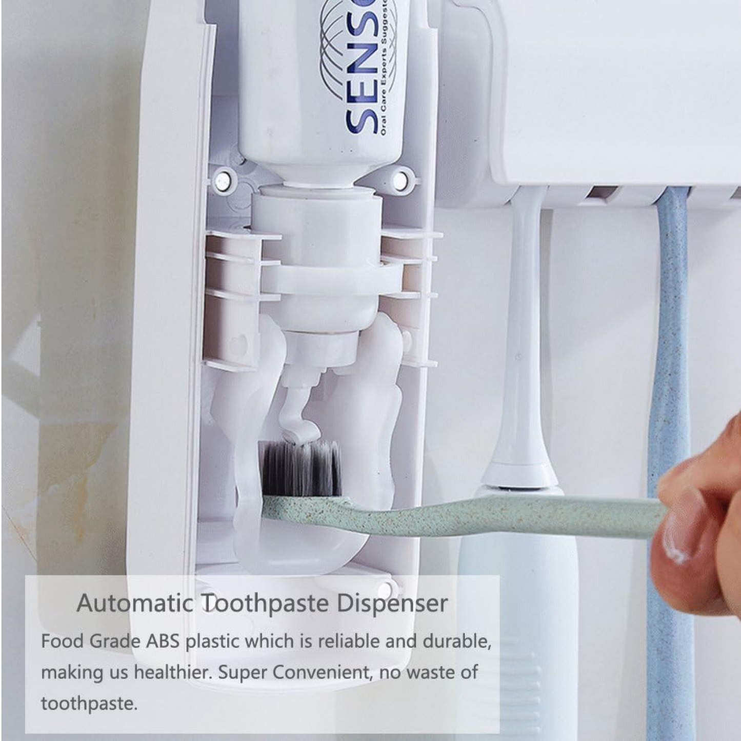 DIspensador de pasta dental con soporte para cepillos