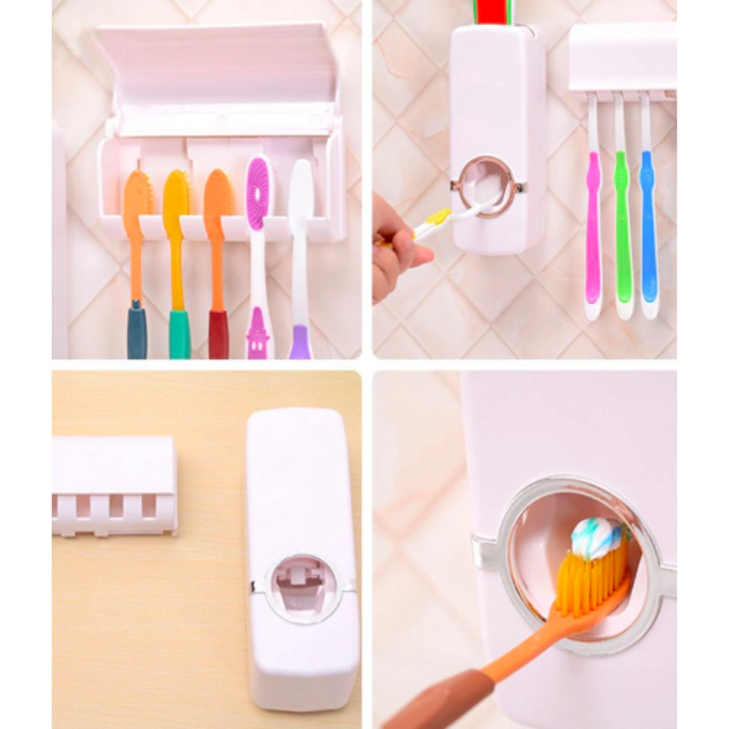DIspensador de pasta dental con soporte para cepillos