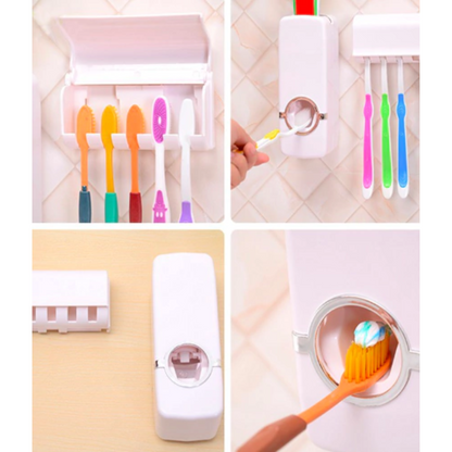 DIspensador de pasta dental con soporte para cepillos