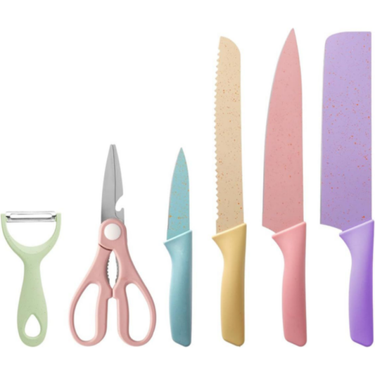 SET DE CUCHILLOS MULTICOLOR