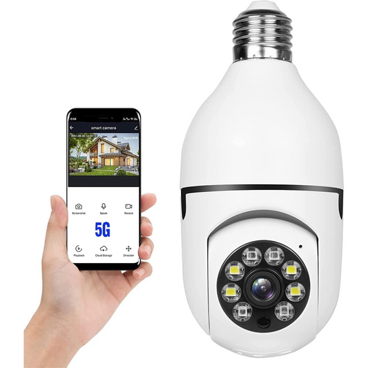 Cámara de Seguridad 360° en Forma de Bombillo con WiFi