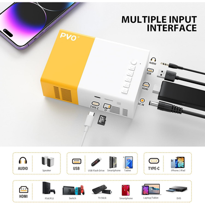 Mini proyector HD con control remoto