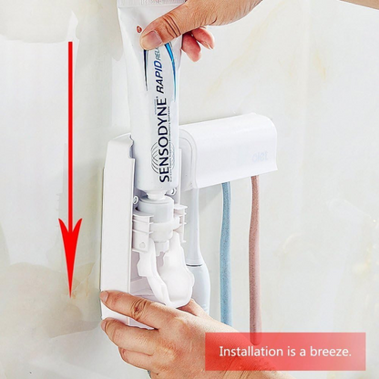 DIspensador de pasta dental con soporte para cepillos