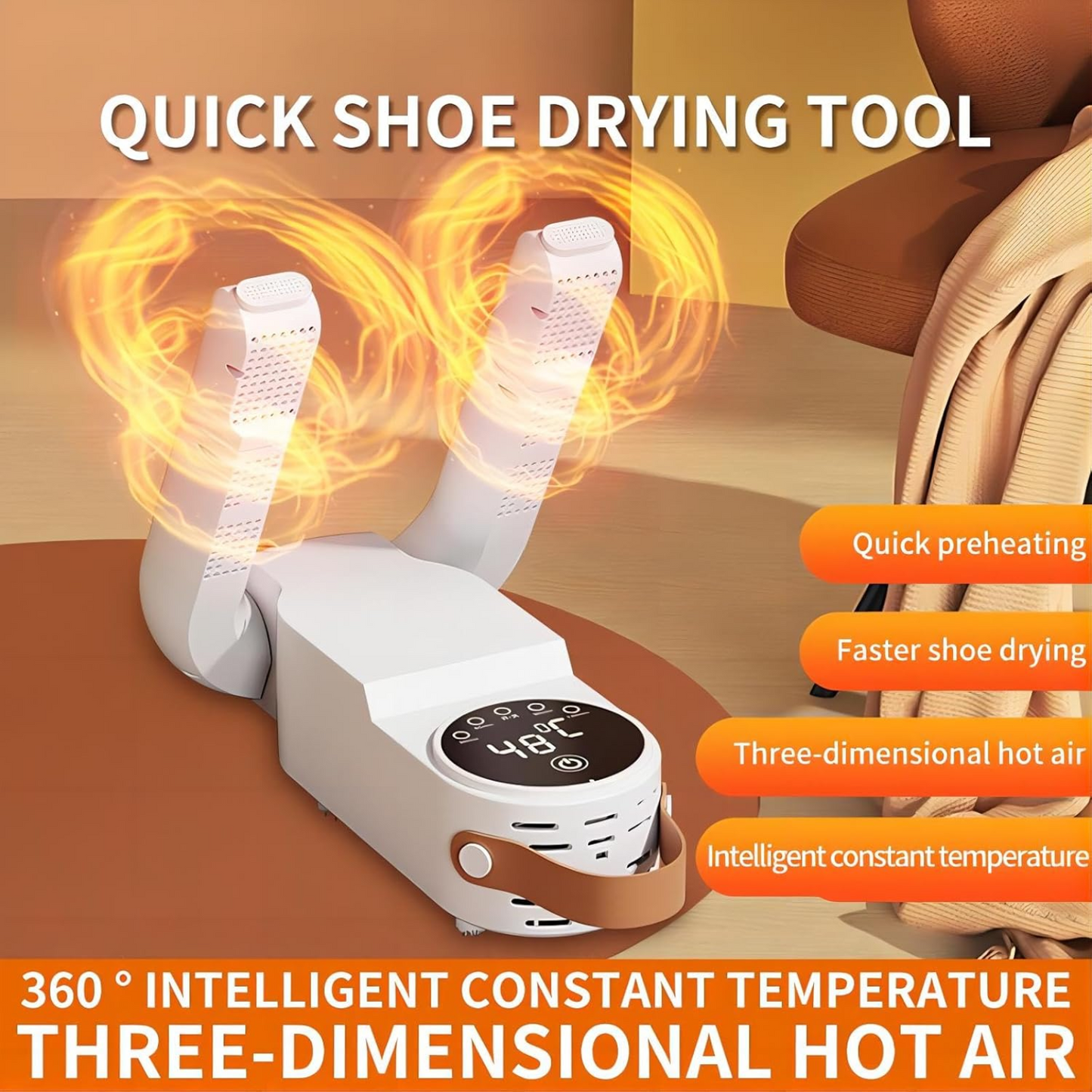 Secador de zapatos eléctrico con aromatizador