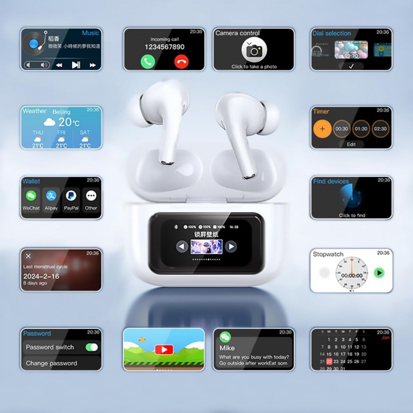 AIRPODS CON PANTALLA TACTIL (A9 PRO)