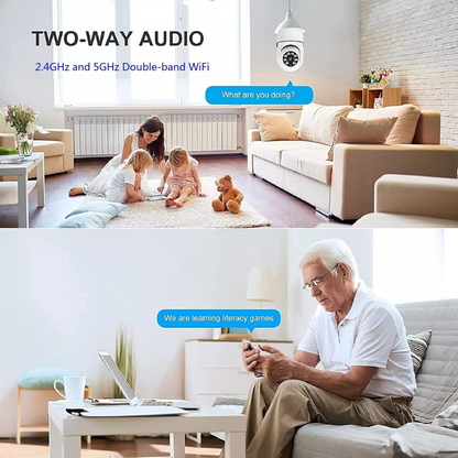 Cámara de Seguridad 360° en Forma de Bombillo con WiFi