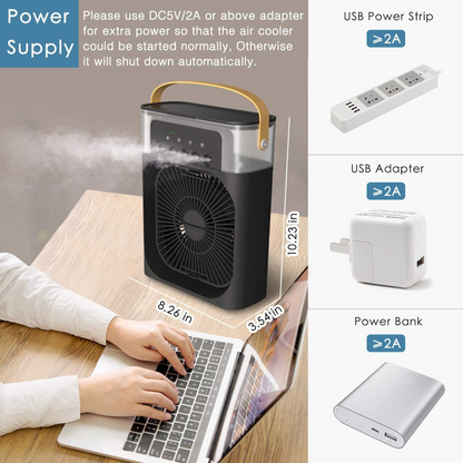 MINI VENTILADOR DE AIRE CON HUMIFICADOR