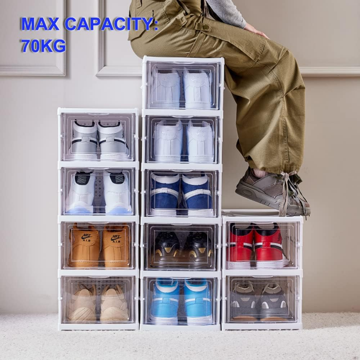 ORGANIZADOR DE ZAPATOS CON TAPAS Y PUERTAS 6 NIVELES