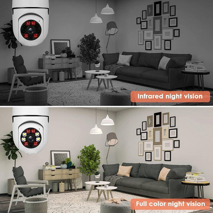 Cámara de Seguridad 360° en Forma de Bombillo con WiFi