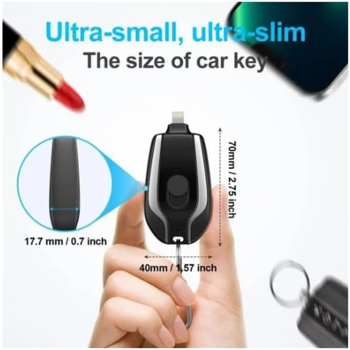 Llavero cargador para iphone (1500mAh) Keychain portable