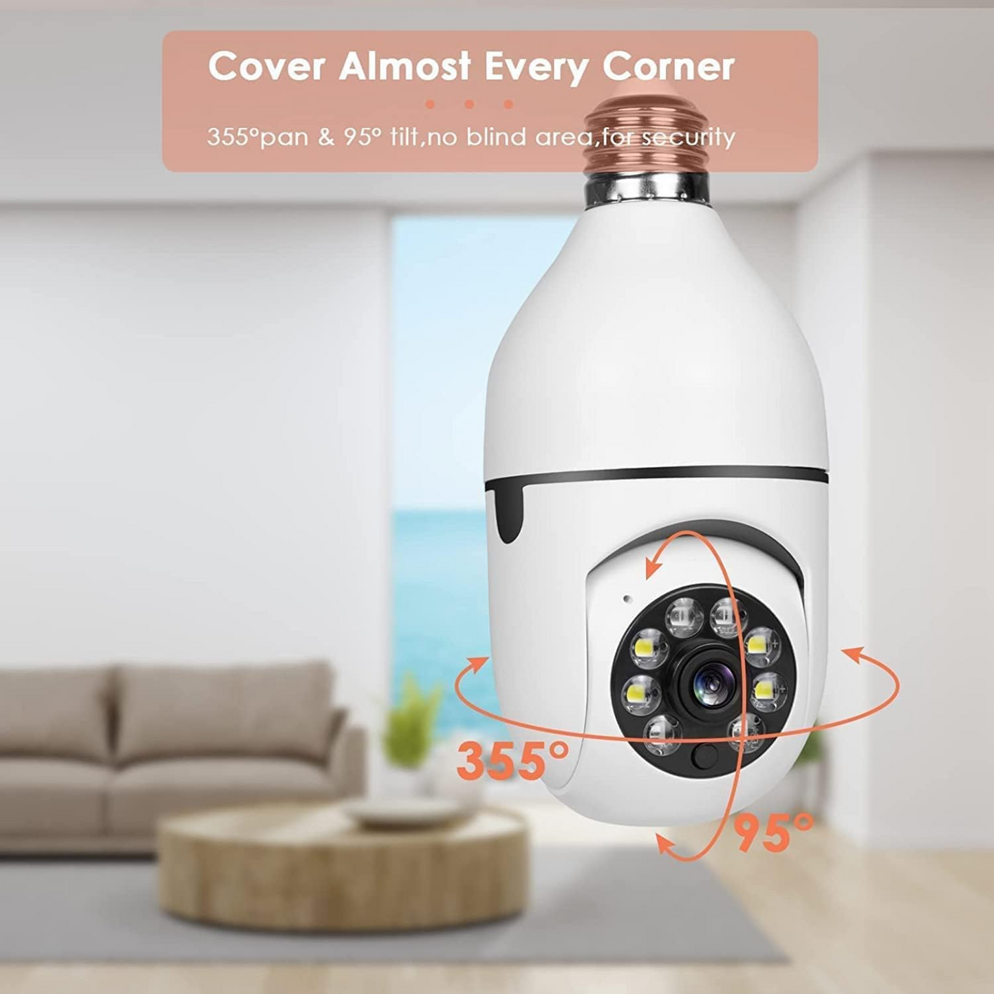 Cámara de Seguridad 360° en Forma de Bombillo con WiFi