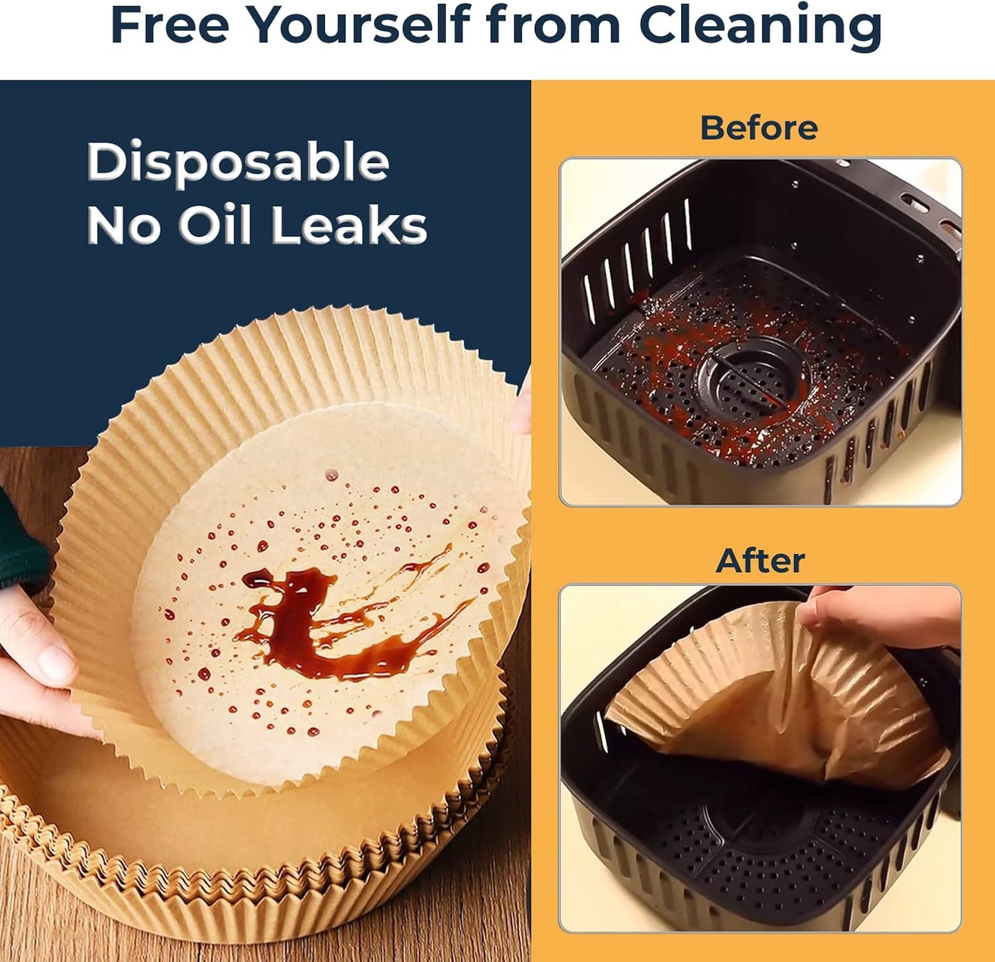 PAPEL ANTIHADERENTE PARA AIRFRYER (50 Unids.)