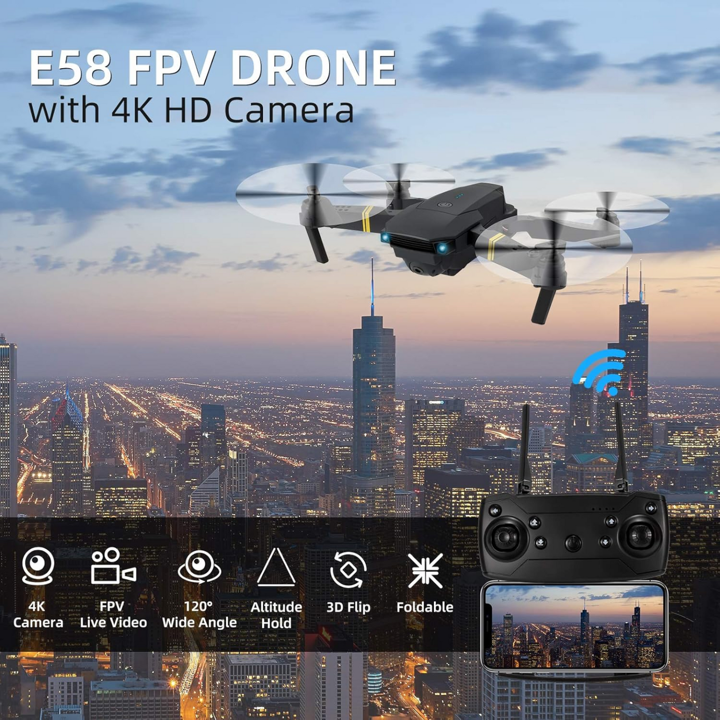 Drone con cámara 4K